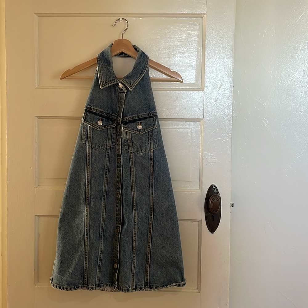Zara | Denim Halter Neck Dress